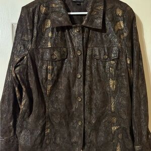 Elegant Brown Snake Print Blazer